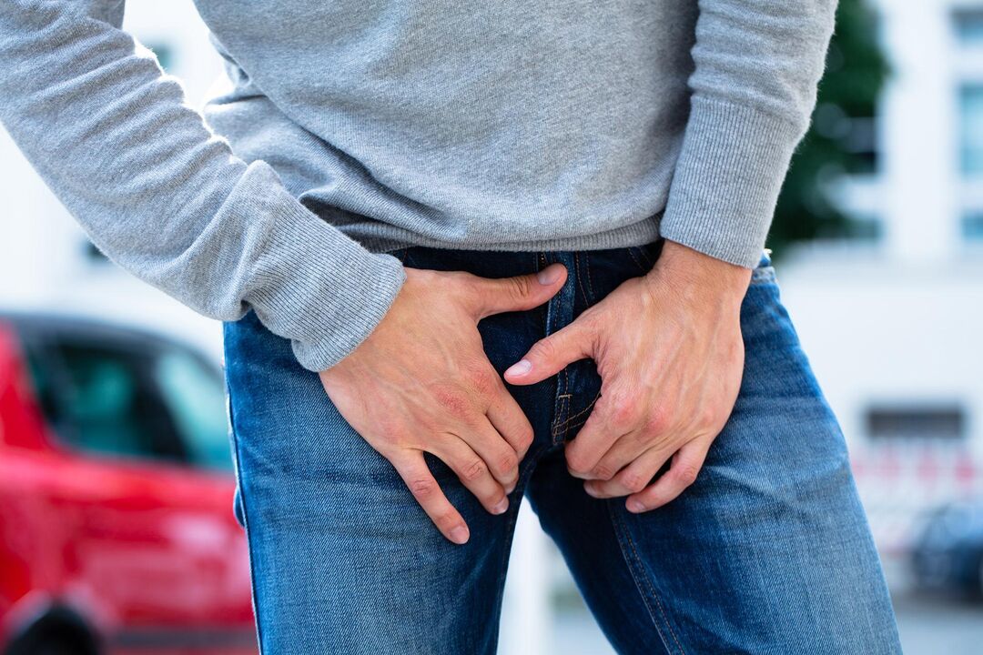Leistenschmerzen bei einem Mann mit kululöser Prostatitis